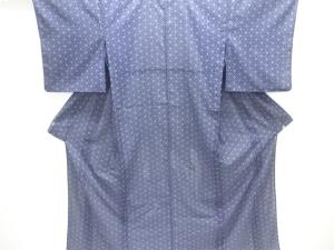 駒絽麻の葉模様小紋着物